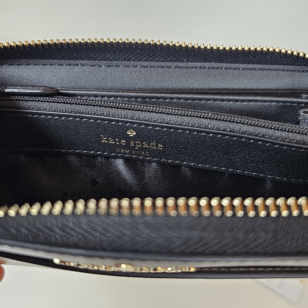 ✨ NWT Kate Spade Staci Colorblock Large Continental Wallet - Warm Beige/Black ✨ - Picture 9 of 13